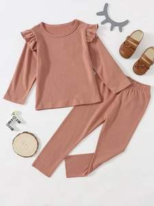 Pijamas Unisex acanalados de algodón orgánico 100%, conjuntos de pijama certificados GOTS Oekotex, botón corto con cremallera, estilo occidental, pie de bebé - Product Image 5