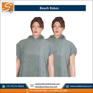 Fabricant indien de peignoirs de plage personnalisés en coton éponge 100% à motif solide de qualité supérieure Vente en gros OEM - Product Image 6