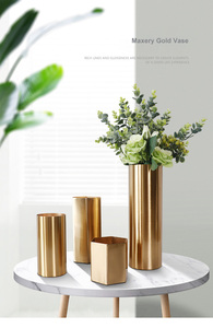 แจกันดอกไม้ทองเหลืองสำหรับตกแต่งสำนักงาน,แจกันดอกไม้ทองเหลืองตกแต่งโต๊ะแจกันดอกไม้โลหะทองเหลืองดีไซน์ทันสมัย - Product Image 6