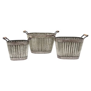 Planteur de jardin galvanisé pour jardin, poignée avec corde, Design tendance, porte-plante, Pot pour plantes, nouveautés - Product Image 5
