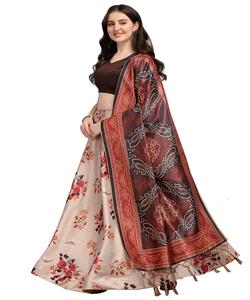Atractivo puro suave seda 4d efecto Impresión digital trabajo lehenga choli con Kanjivaram dupatta conjunto ropa de fiesta para mujeres tienda de ropa - Product Image 2