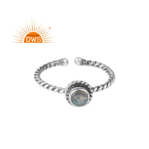 Round Labradorite Gemstone <b>Ring</b> Ethnic <b>Indian</b> 925 Sterling Silver <b>Ring</b> Jewelry Wholesale Supplier - Product Image 1
