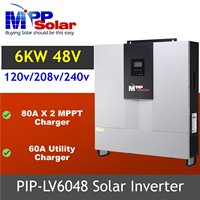 LV6048 6000W 120V 240V 48V Onduleur solaire MPP à onde sinusoïdale pure, phase divisée, AC vers AC, 4 trackers MPPT, 145V monophasé