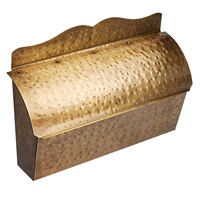 Boîte aux lettres galvanisée de grande taille en métal noir forme de rectangle boîte aux lettres faite à la main meilleure vente écologique boîte aux lettres en fer en gros