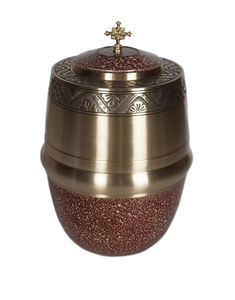 Urne de crémation en métal croix catholique de style européen pour le stockage - Product Image 2