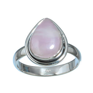 Anillo de Plata con Piedra Preciosa de Kunzita en Forma de Pera para Mujer, Anillo de Plata de Ley 925 con Piedra Preciosa Natural de Kunzita, Gran Venta 2025 - Product Image 1