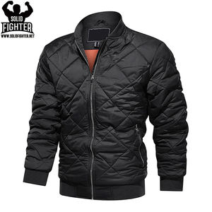 OEM Logo Personnalisé Vêtements homme Usine Tissu Gros Blouson Côtelé Manchette Vestes - Product Image 2