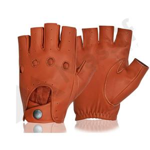 Guantes de cuero cómodos y suaves de medio dedo para uso diario Guantes de conducción de fitness antideslizantes de invierno - Product Image 4