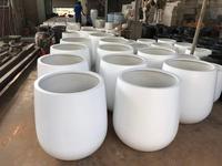 Pot Bunga Serat Kaca, Pot Semen Serat Fiber, Pot-Grosir Pot Kebun-Putih