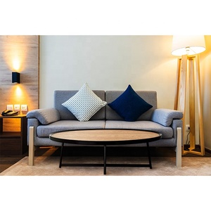 รูปไข่ MDF วีเนียร์กรอบโลหะโต๊ะกาแฟโต๊ะไม้ที่ทันสมัย - Product Image 2