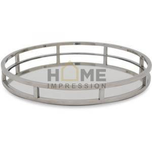 Plateau de table moderne en métal et miroir plateau de fantaisie rectangulaire plateau de décoration design plateau de décoration design à vendre - Product Image 5