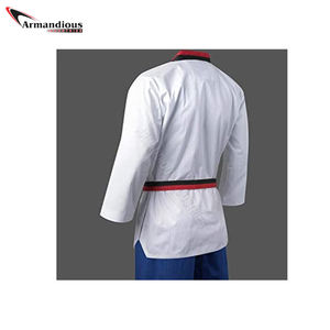 Uniforme de Taekwondo unisexe WTF de haute qualité/Dobok/Kimono Matériau en coton avec logo personnalisé Service OEM disponible en ensembles - Product Image 3