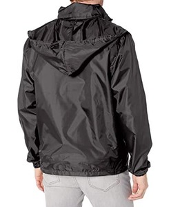 Chaqueta fina de verano para hombre, venta al por mayor personalizada, cortavientos informal de talla grande con capucha, cremallera de piel, impermeable, a prueba de viento, transpirable, de nailon - Product Image 3