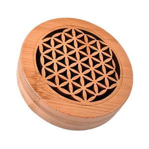 Porte-encens en bois anti-odeur pour intérieur, design arrondi portable, forme ronde, design personnalisable - Product Image 2