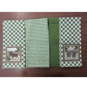 <b>Reindeer</b> Christmas Special Embroidered Printed Black White 100% Organic Cotton Kitchen Towels from India GOTS Certificates - Product Image 4