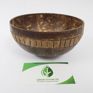 Bols en noix de coco vietnamiens authentiques, faits à la main, en coquille de coco biologique, pour les cafés véganes et les bars à smoothies - Product Image 2