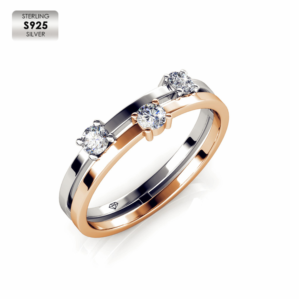 Sterling Silver 925 with 18K white and rose gold plated