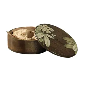 Caja de madera Chapati de la mejor calidad Caja Roti de forma redonda de nuevo diseño con tapa de diseñador para proveedor mayorista - Product Image 1