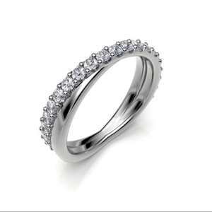 Bague de mariage en diamant rond véritable 0,50 TCW |   Bague en or blanc 14 carats avec diamants pour femme |   Cadeau de bijoux de mariage de luxe pour un anniversaire - Product Image 1