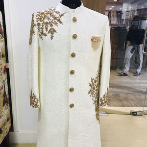 NEW---ELEGANT & ÉLÉGANT INDO-WESTERN--SHERWANI avec Pantalon AVEC BELLE Broderie ZARDOZI pour la Partie et DE MARIAGE Robe @ 2021 - Product Image 1