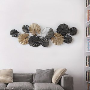 Copper Leaves in Round <b>Frame</b> Metal <b>Wall</b> Art - Product Image 6