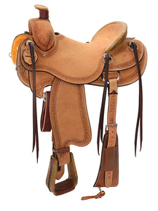 Premium Y & Z cuero genuino occidental Roping Ranch Horse Saddle Tack Set con diseño personalizable Características duraderas Tamaño 10 "-18" - Product Image 2