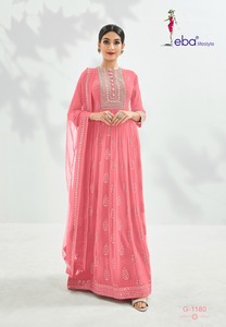 Nouvel arrivage de vêtements de mariage et de fête Séquence de broderie en fausse georgette lourde Salwar Kameez avec Dupatta femmes indiennes c - Product Image 5