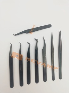 Pince à cils professionnelle de marque privée en vrac pour l'extension de cils en acier inoxydable antistatique longueur de 10mm personnalisée - Product Image 5