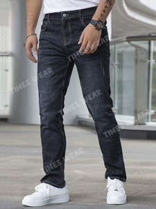 Pantalones vaqueros elásticos para hombre, Jeans de pierna recta para rascar, alta calidad - Product Image 4