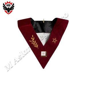 Collier en couronne verte et étoile brodée à 14 degrés | Broderie à la Machine colliers de maçon de qualité supérieure - Product Image 4
