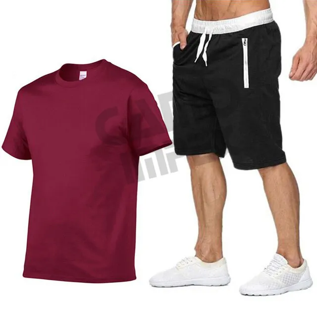 Brand Letter Tracksuit Set Men T shirt+Shorts Sets Summer Sportswear Jogging Pants T-shirt Streetwear Harajuku Tops Tshirt Suit