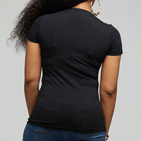 T-shirts décontractés pour femmes noires, été, écologiques, 100% coton, col rond, coupe ajustée