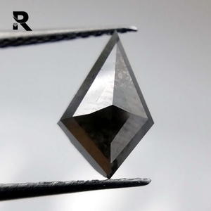 Diamante de corte Rosa suelto Natural, en forma de cometa de 0,78 Ct, Color gris y negro, joyería - Product Image 1