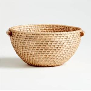 Collection de bols alimentaires en rotin faits à la main, parfaits pour les ustensiles de cuisine et la vaisselle de l'hôtel, les fruits et les salades - Product Image 6