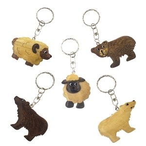 Xu Hướng Mới Gỗ Cừu Khắc Key Chain, Tùy Chỉnh Hình Dạng Động Vật Key Holder, Thủ Công Mỹ Nghệ Bằng Gỗ Key Ring - Product Image 1