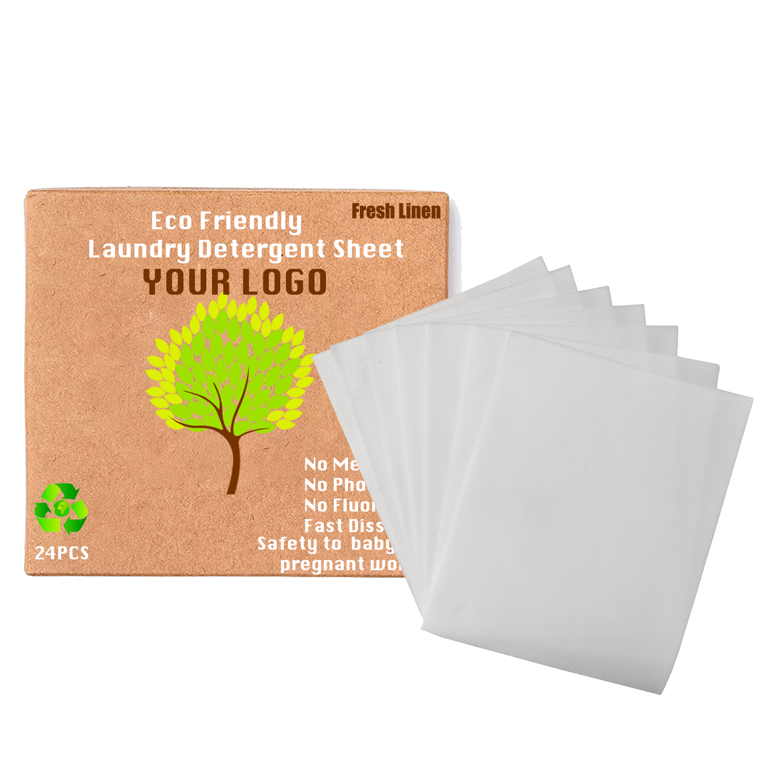 ODM OEM заводская цена оптом лист для стирки одежды экологически чистые биоразлагаемые полоски для стирального порошка