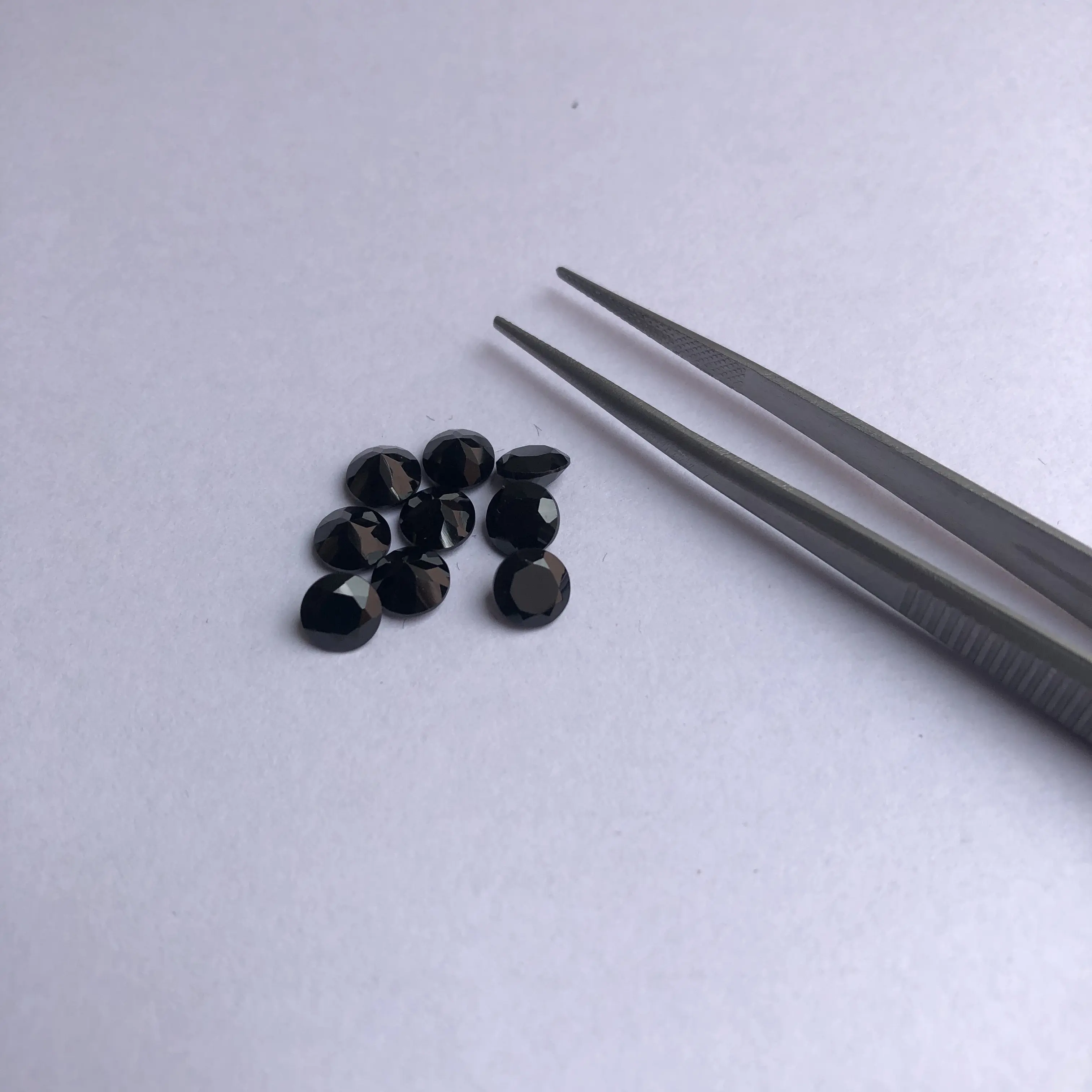 2.25mm Natural Black Onyx Faceted Round Cut Calibrate Loose Gemstone Wholesale Factory Price Semi Precious for Jewelry Making