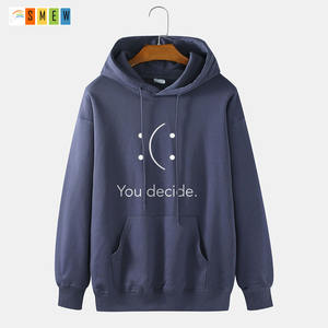 <b>Mens</b> You Decide Print Smile Pattern Drop Shoulder <b>Hoodie</b> With Pocket - Product Image 3