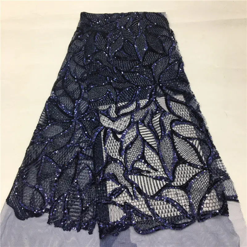 Mesh net lace shining sequin embroidery sugar lace fabric