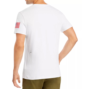 T-shirt blanc personnalisé 2026 pour hommes avec impression sérigraphique, tissu en coton pur de marque selon les exigences du client. - Product Image 3