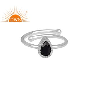 Bague en pierre précieuse pour femmes, bijou en argent sterling 925, couronne fantaisie, vente en gros - Product Image 1