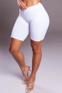 Crepe de cintura alta transpirable bordado Streetwear Biker Shorts - Product Image 2