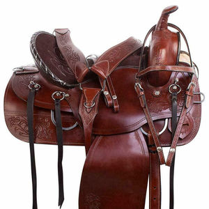 Ensemble de selle anglaise en cuir véritable de qualité supérieure pour Barrel Racing Western Horse Tack Plusieurs tailles 14 '-18' Différentes couleurs disponibles - Product Image 1