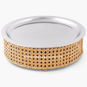 Plateaux de service décoratifs en rotin, en métal, pour pâtisserie au chocolat, Ramadan Eid, décoration, vente en gros, 2019 - Product Image 1