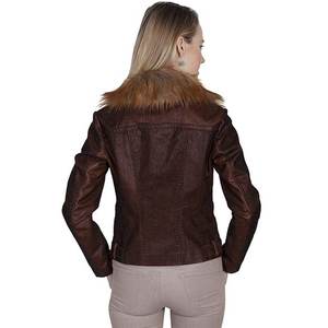 เสื้อแจ็คเก็ตฤดูหนาวสำหรับผู้หญิง หนังแท้และขนเทียม สีและโลโก้สั่งทำได้ กันลม ระบายอากาศได้ดี - Product Image 6