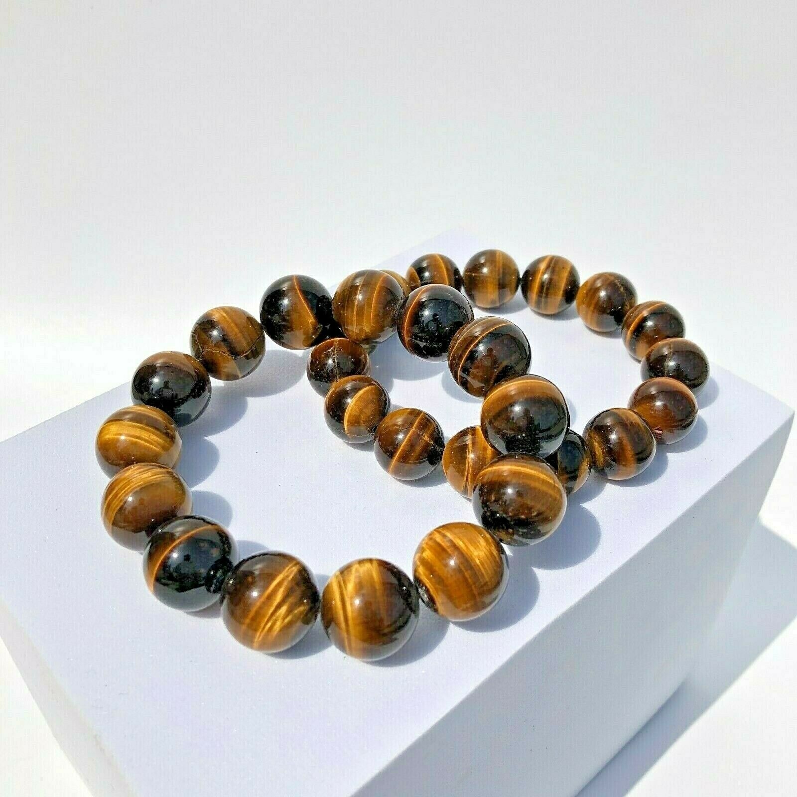 Tiger's Eye Gemstone Bracelet Tiger's Eye Bangle Tiger's Eye Beads Bracelet Natural 1 Piece Opp Bag Fashion Unisex Yellow PK