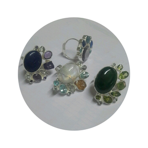 Natural Multi Gemstone Sliver <b>Ring</b> Wholesale - Product Image 1