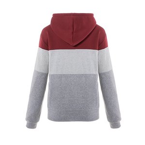 Winter Long Sleeve Fleece Lined Full Zip Hooded Sweatshirt for Women Casual Color Block Hoodie - Product Image 2