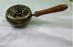 Brassworld India's <b>Polished</b> <b>Black</b> Brass Thurible with Wooden Handle Religious Model Church Supply Craft Gift Customizable Logo - Product Image 5