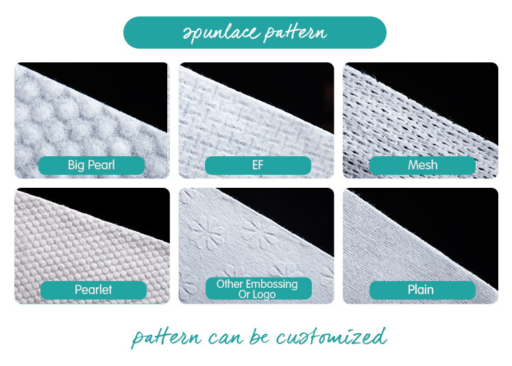 Wholesale Price Spunlace Nonwoven Baby Wet Wipes polyester viscose material Embossed Fabric wet wipes manufacturer